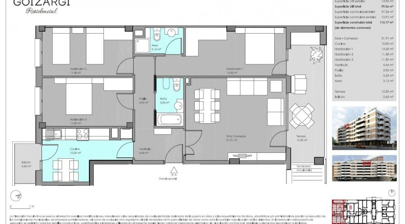 Amplia Vivienda De 3 Dormitorios LUMINOSA y con VISTAS DESPEJADAS Garaje y Trastero Incluidos En Promoción Goizargi Residencial (Kalero)