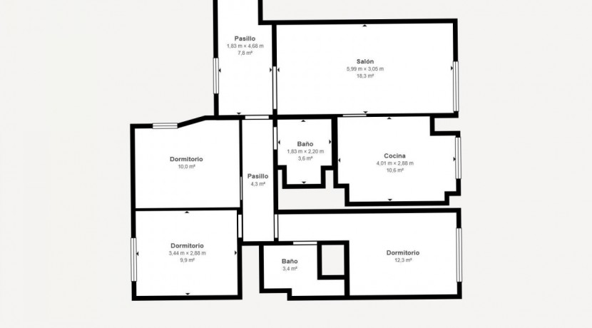 Se Vende Precioso Piso En El Centro De Barakaldo Con 3 Habitaciones 2 Baños Garaje y Trastero Directo
