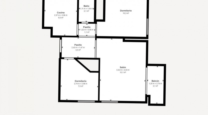 VIVIENDA PARA ENTRAR A VIVIR DE 2 HABITACIONES CON TERRAZA