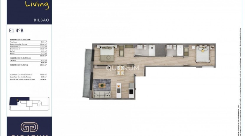 Vivienda 2 Hab De Obra Nueva en Deusto Living